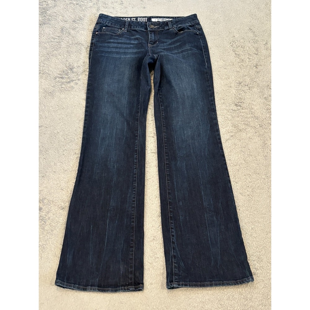 DKNY Jeans Womens 8 Mercer St Boot Blue Stretch Denim Bootcut Classic Casual
